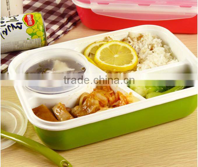 China Lunch Box Bento Food Container 4cups Made In China,hot new product for 2015,CUSTOM plastic lunch box