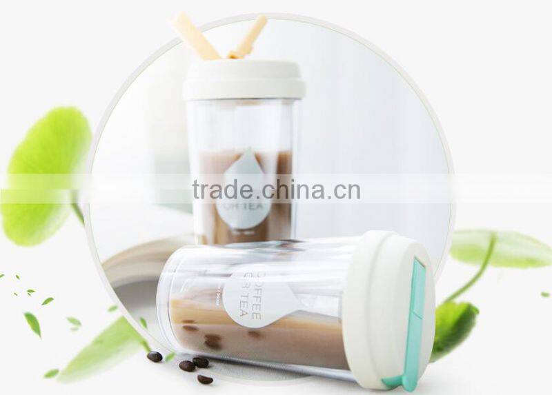 wholesale new fashion 16oz plastic cup with straw