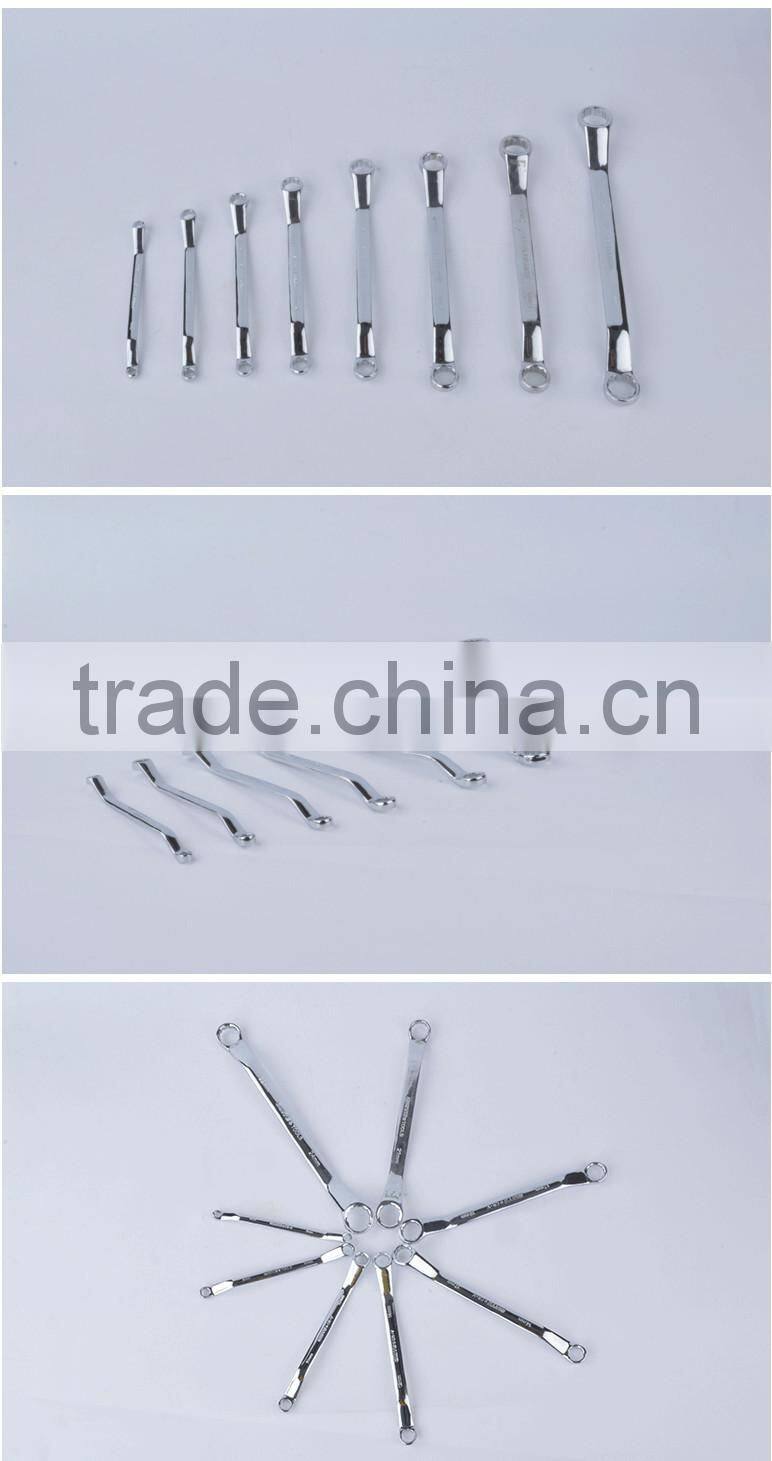 8pcs mirror surface double offset ring wrench set,8pcs anti-rust spaner wrench ring set ,8 pcs double ring wrench set