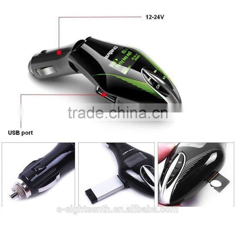 2016 New Wireless Green LCD Car Kit MP3 Player FM Transmitter Remote control