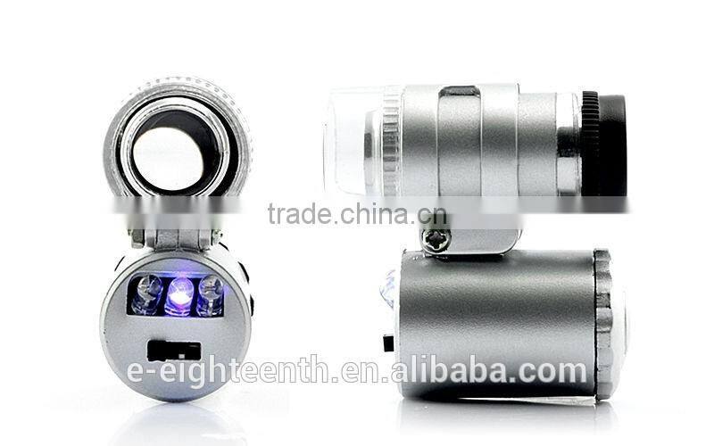 new MG9882 60X MiniLED+UV Lamp Hot Sell Loupe Pocket Microscope Jewelry Magnifier