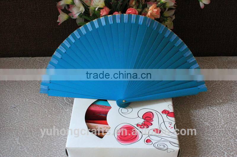 Advertising wood fabric fan wholesale