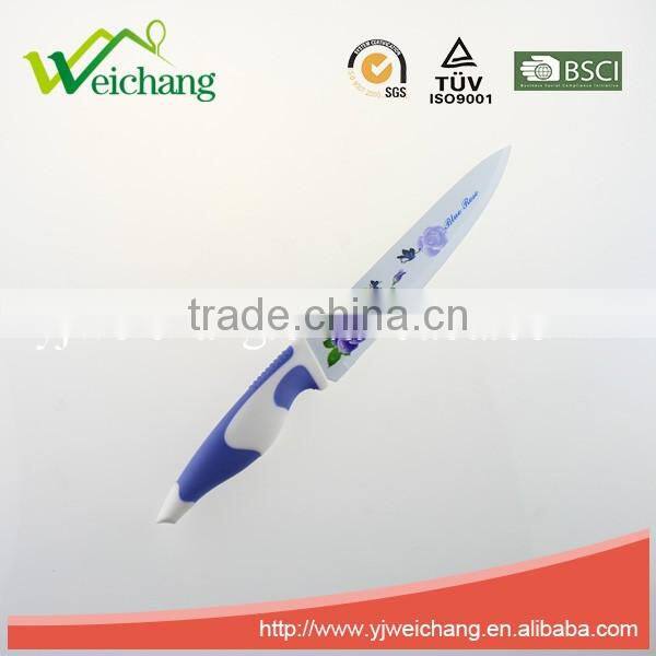 WCE567 5 pcs set Kitchen Knives artwork painting blade PP with TPR handle , hot sale, Wholesale
