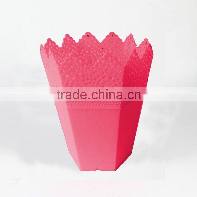 small nice hexagon plastic flower basket