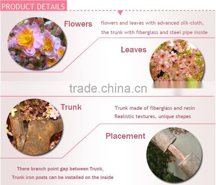 Wholesale hotel wedding decor silk artificial indoor japanese cherry blossom trees branch