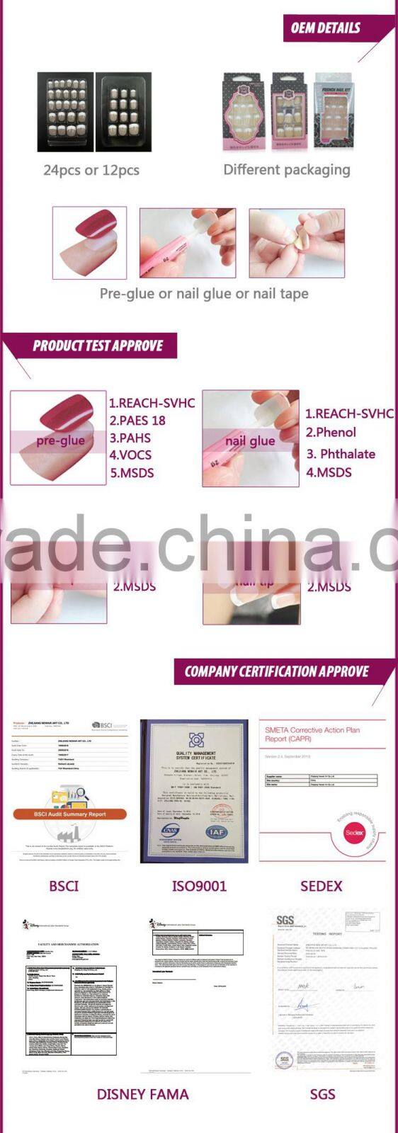 Newair artificial fingernails French full cover nail tips