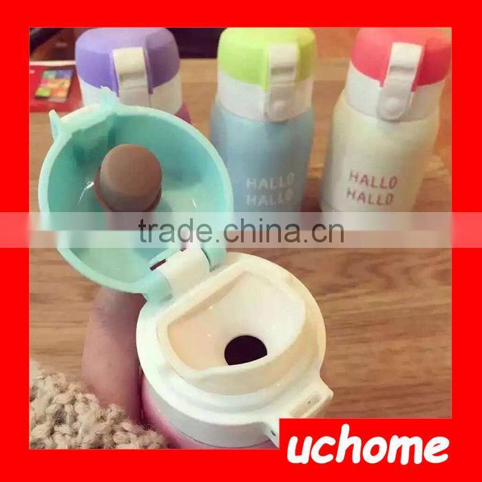 UCHOME Cute Travel Vacuum Mugs Stainless Steel Thermos Bottle Thermos Cup For Children Bouncing Thermos