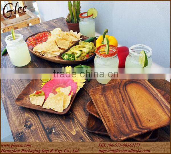 beauty acacia wood antique wooden plate for breakfast