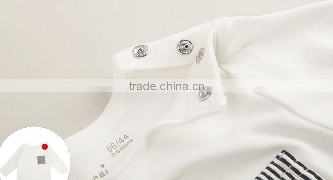wholesale soft cotton 0-2years infant Toddler shirts long sleeve white t-shirt