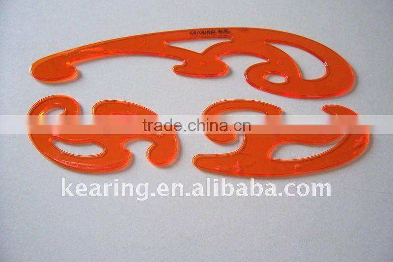 Shanghai Kearing Brand Yellow Transparent Drafting Template French Curves For Art