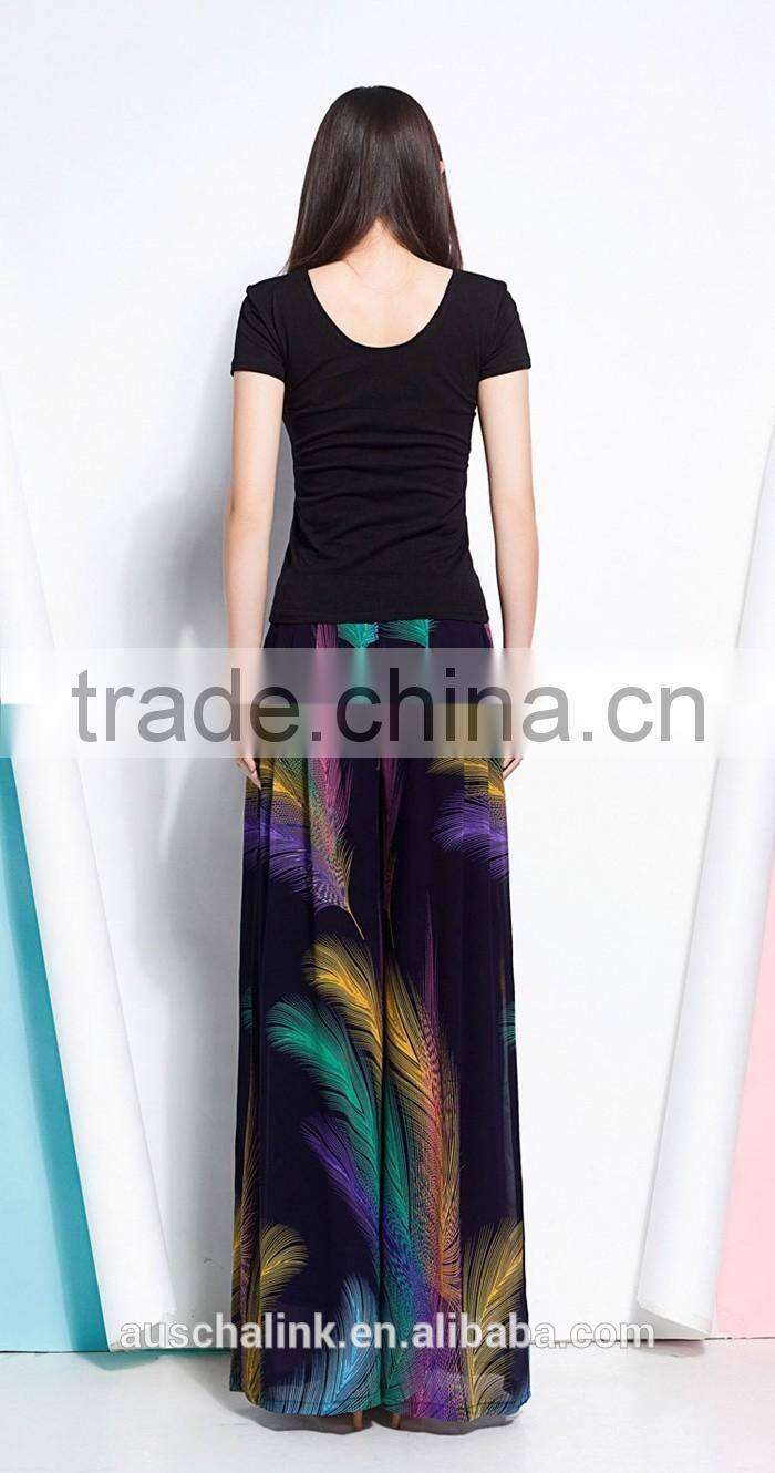 summer lady wide hips casual loose wide leg square dance pants