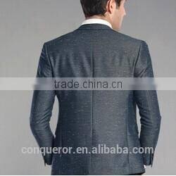 blue wool 'M Line' 2-Button Suit With Flat Front Pants (SHT1063)