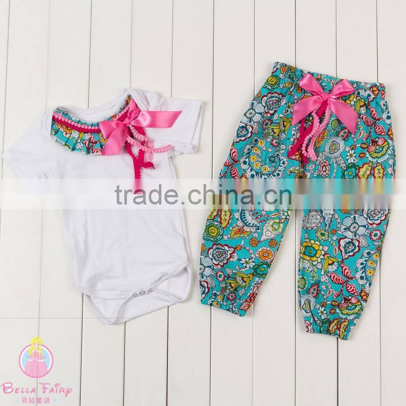 2017 Spring Girls Boutique Clothing Set Cotton Long Sleeve Baby Suit Baby Rompers White