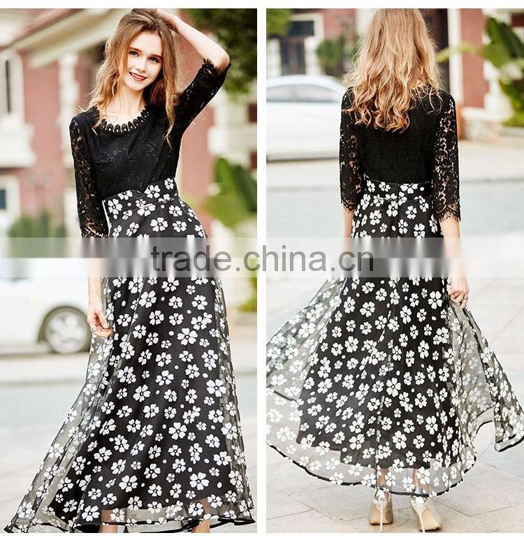 2017 Lace Best Selling Dress Women Sleeve Casual Office Lady Working Outdoor Fashion Autumn Dress