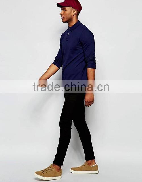 Sports long sleeves men pique polo shirt, personalized custom polo shirt importer, gym golf polo t-shirt wholesale