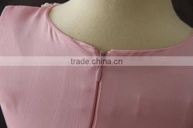 Summer frock designs pictures Baby girls one-piece party dresses Sleeveless Puffy Applique Pink Flower Shiny performance dress