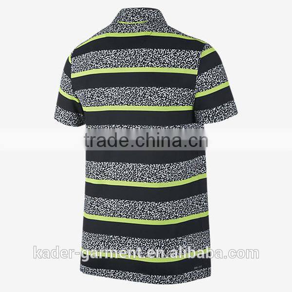 Wholesale Short Sleeve 100% Cotton Mens Polo Shirts With Highlight Stripe