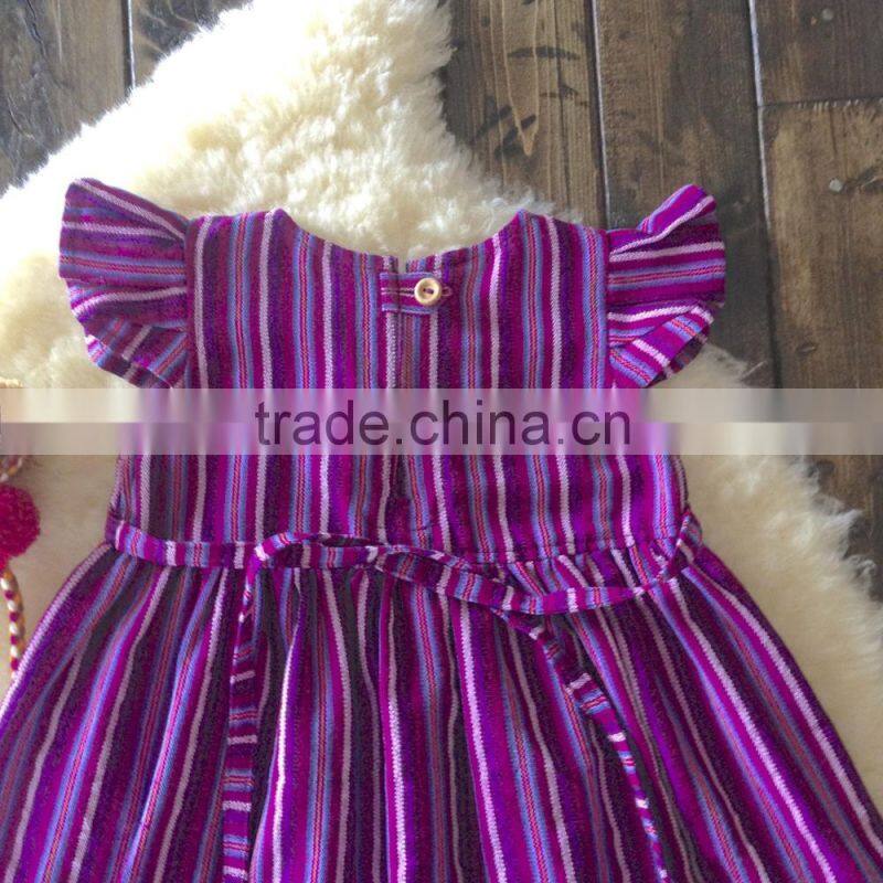 Girls Boho Flutter Sleeve Lace Cotton Dress