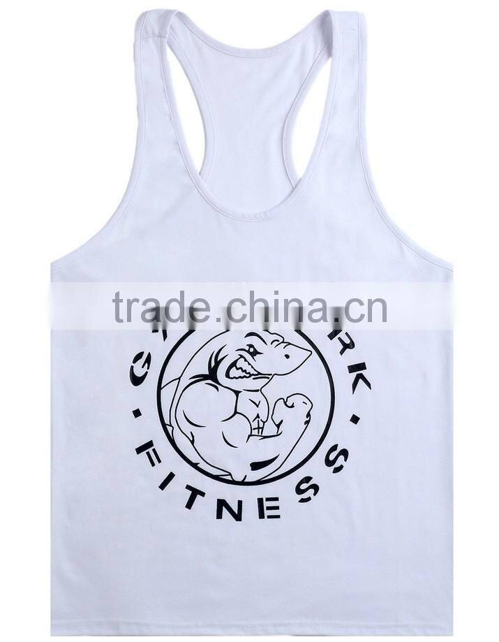 2016 cotton fitness clothes Gym bodybuilding tank top men Sleeveless sport tops Casual golds gym vest brand tracksuits men