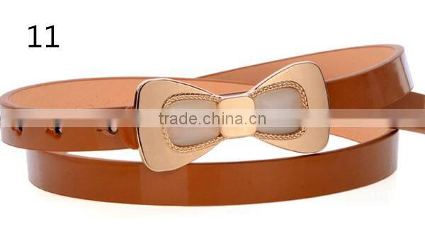 latest design new model hot sale 12colors choice with butterfly design PU leather material belt women