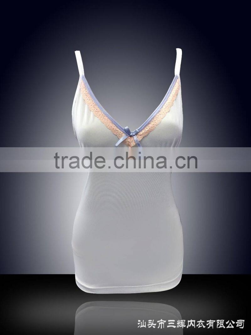 Pure angel night dress breathable comfortable wearing soft bra 2016 new designs