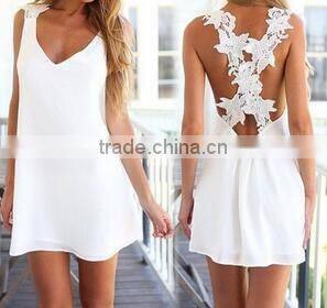 Gauze stiching Chiffon short sleeve blouse summer new design blouse