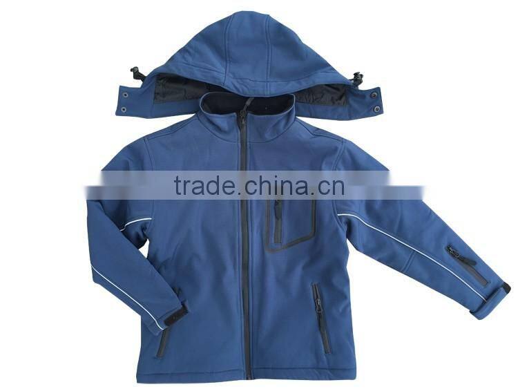 Good quality quilted softshell jacket kids jacket with removable hat