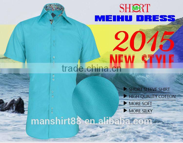new fashion design man's slim fit short sleeve shirts