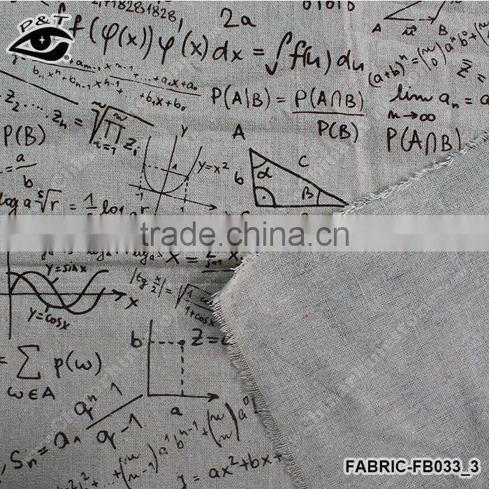 1.50m Preppy Style Formula & Equation Pattern Linen/Cotton Canvas Fabric Zakka Patchwork Fabric