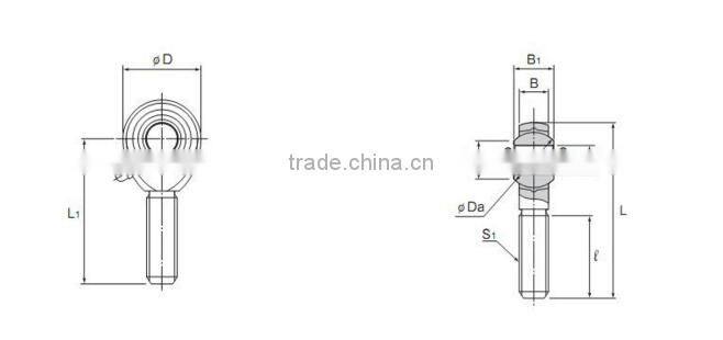 male thread pillow ball rod end bearing M4 POS4