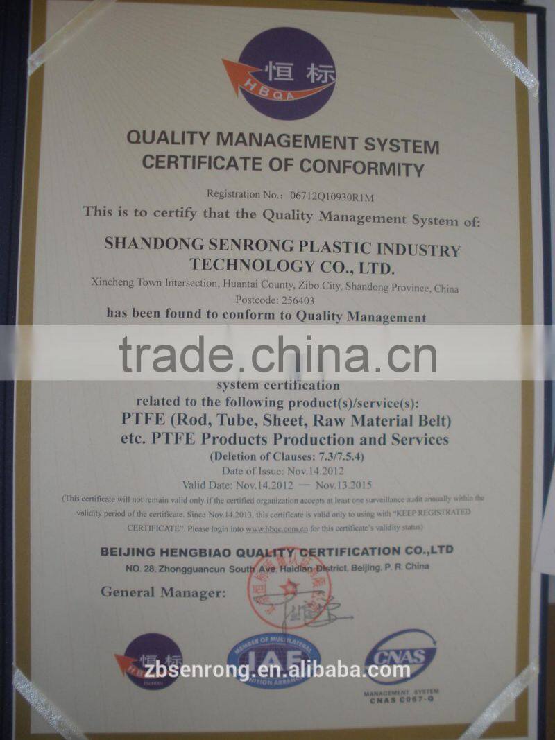 100% white Recycled PTFE rod