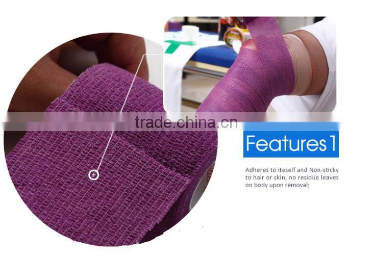 Certificated Non Woven Colorful Self Adhesive Elastic Bandage For People And Pet Use