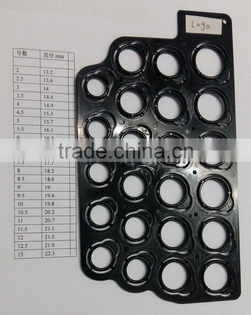 Wholesale US 2~13# Standard Plastic Ring Finger Sizer/ Ring Gauge Sheets Ring Measuring Plate Gauging Board