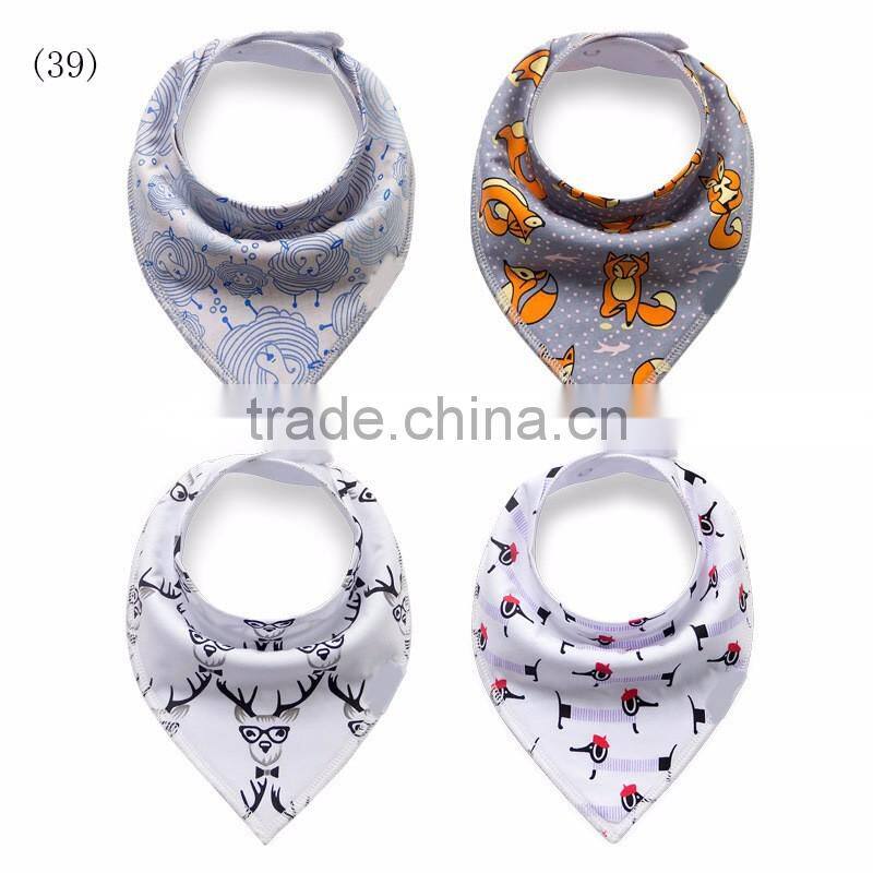 High Quality Cotton Baby Bandana Bib Plaid Organic Bamboo Terry Cloth Bib Drool Triangle