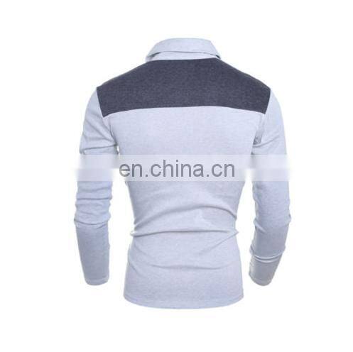 China Supplier 2016 New Men's Stylish Long Sleeve T-shirts Slim Fit Casual Polo T-shirts Tops