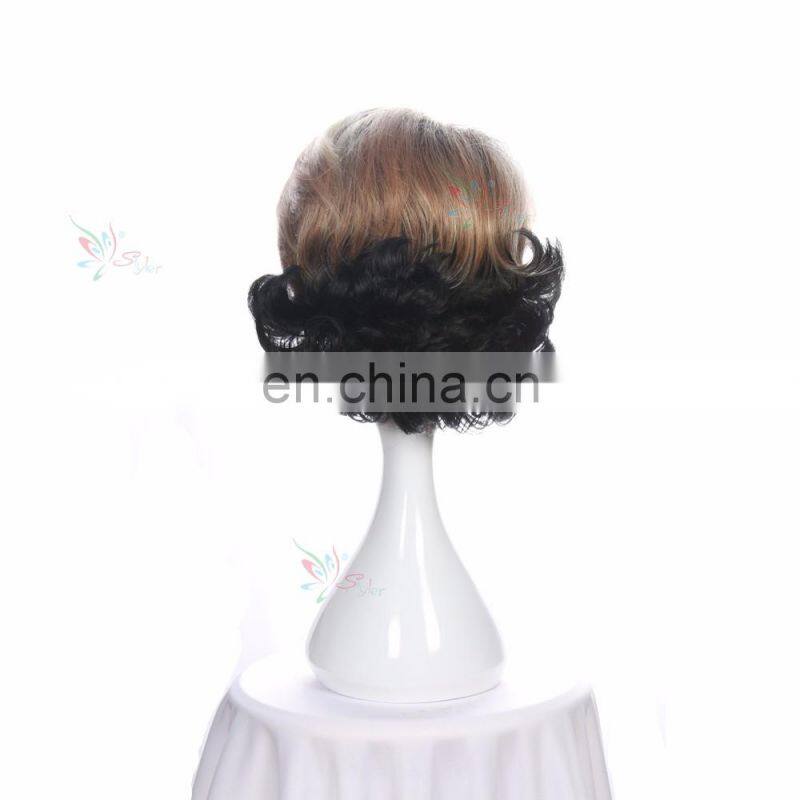 Styler Brand cheap cosplay anime wigs from china wholesale short black curly cosplay wig