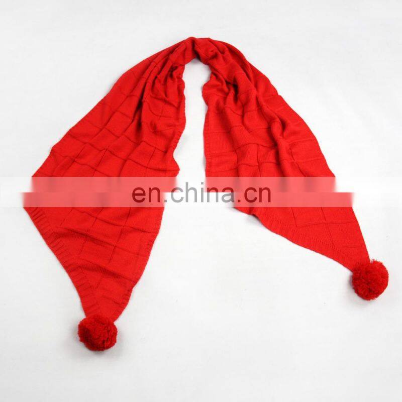 100% acrylic women scarf printed big long shawl ball of yarn red