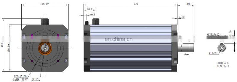 high torque BLDC motor, 380Vac 4500W Brushless dc Motor