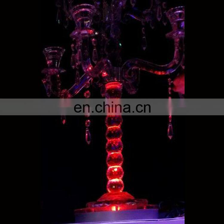 6 inch crystal 7 colors changed led light base with rechargeable battery