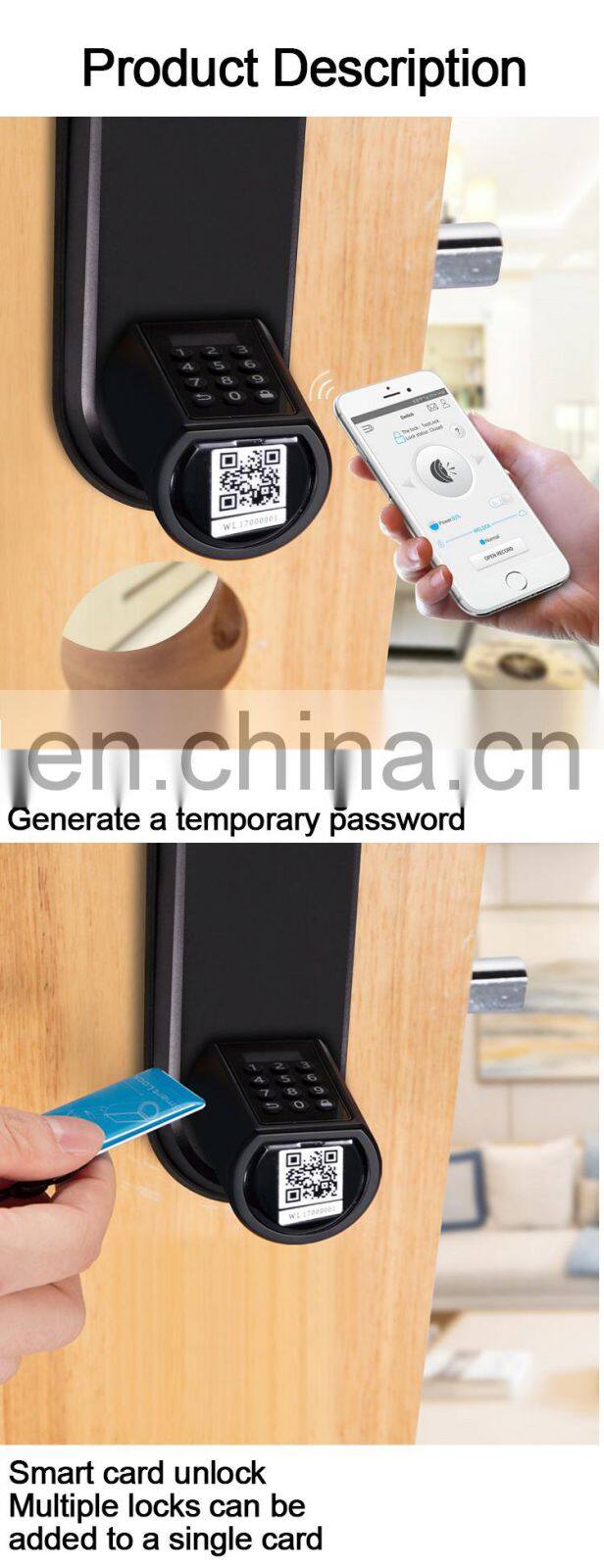 WE.LOCK Lowest Price smart furniture combination lock door handle keyless door lock