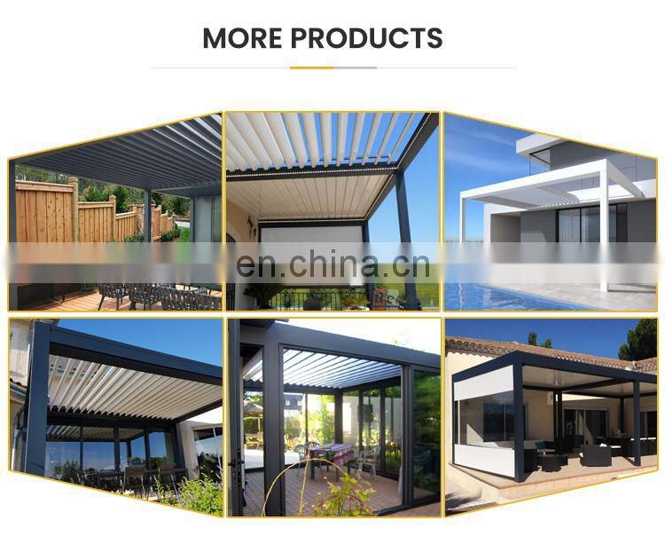 modern outdoor bricoking bioclimatique smart pool retractable pergola-aluminium bioclimatic 5x3 set