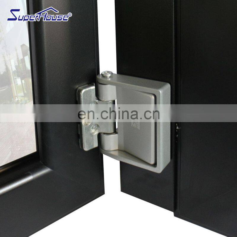 Superhouse Aluminium Black Threel Panels Vertical Bi-folding Windows For Kitchen