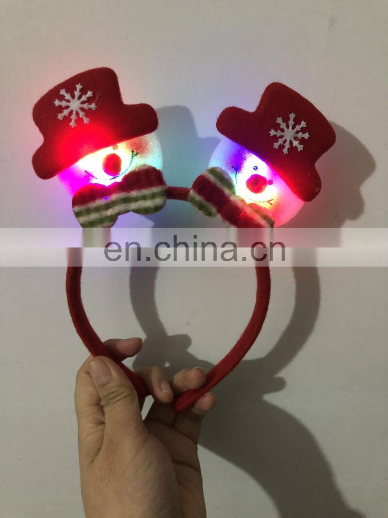 LED Flashing Headband Light Up Hair Band For Christmas Snowman Bear Santa Claus elk headbands Christmas Gift