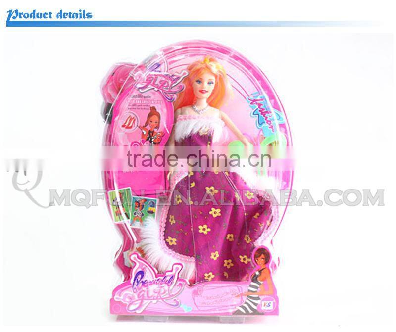 Mini Qute 36 cm kawaii beautiful American Latex kid fashion Plastic doll model educational toy with accessories NO.YS2012-1C