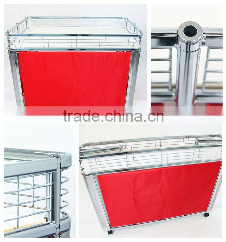 Supermarket folding promotion table with wheels