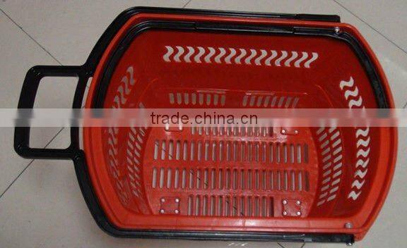 Adjustable bars wheel shopping basket