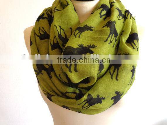 Hot Selling 2015 New Antelope Pattern Print Fashionable Lady Scarf