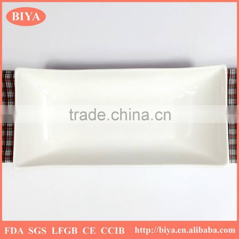 wave plate strengthen porcelain durable porcelain sepecial design different size wave edge square rectangular soup plate