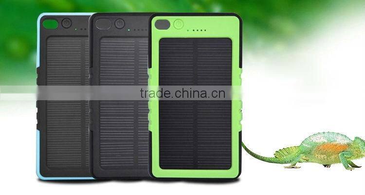 5000Mah waterproof solar charger for mobile phone