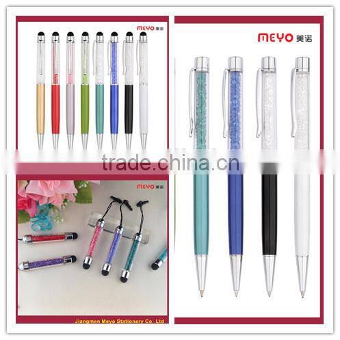 Crystal Capacitive Touch Ballpoint Pen, colors crystal filled pen